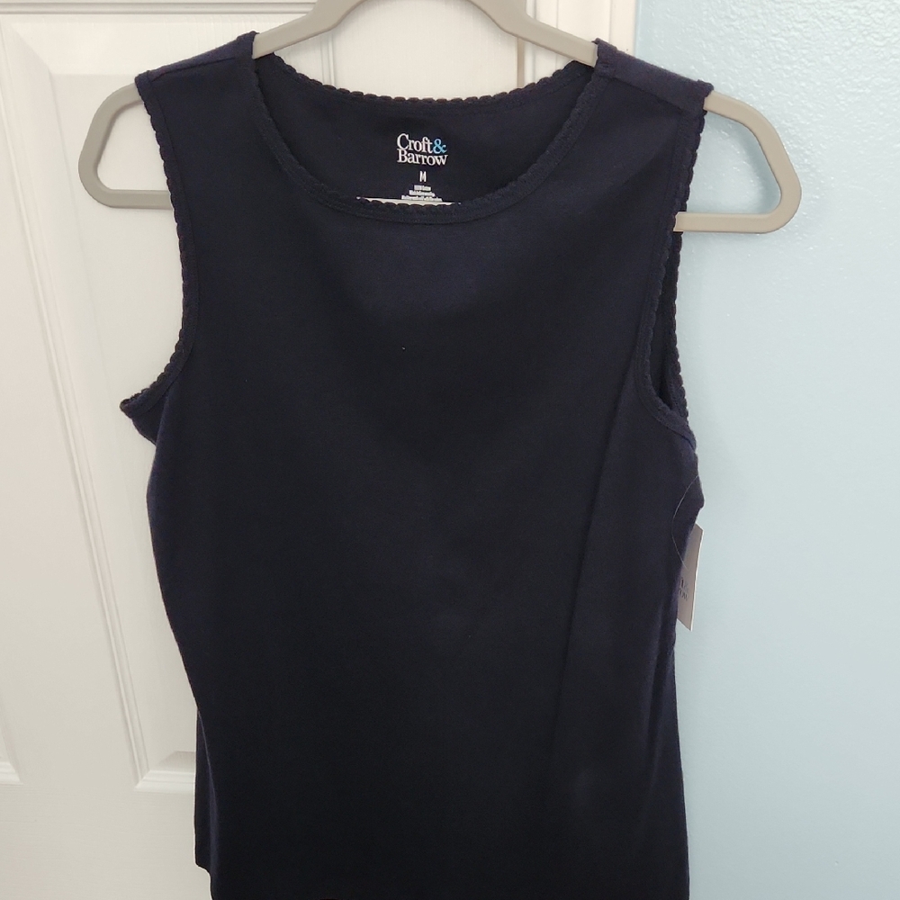 Croft & Barrow Black Fitted Sleeveless Tank Top